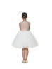 Stand-up Collar Beaded Ivory Tulle Shimmering Flower Girl Dress